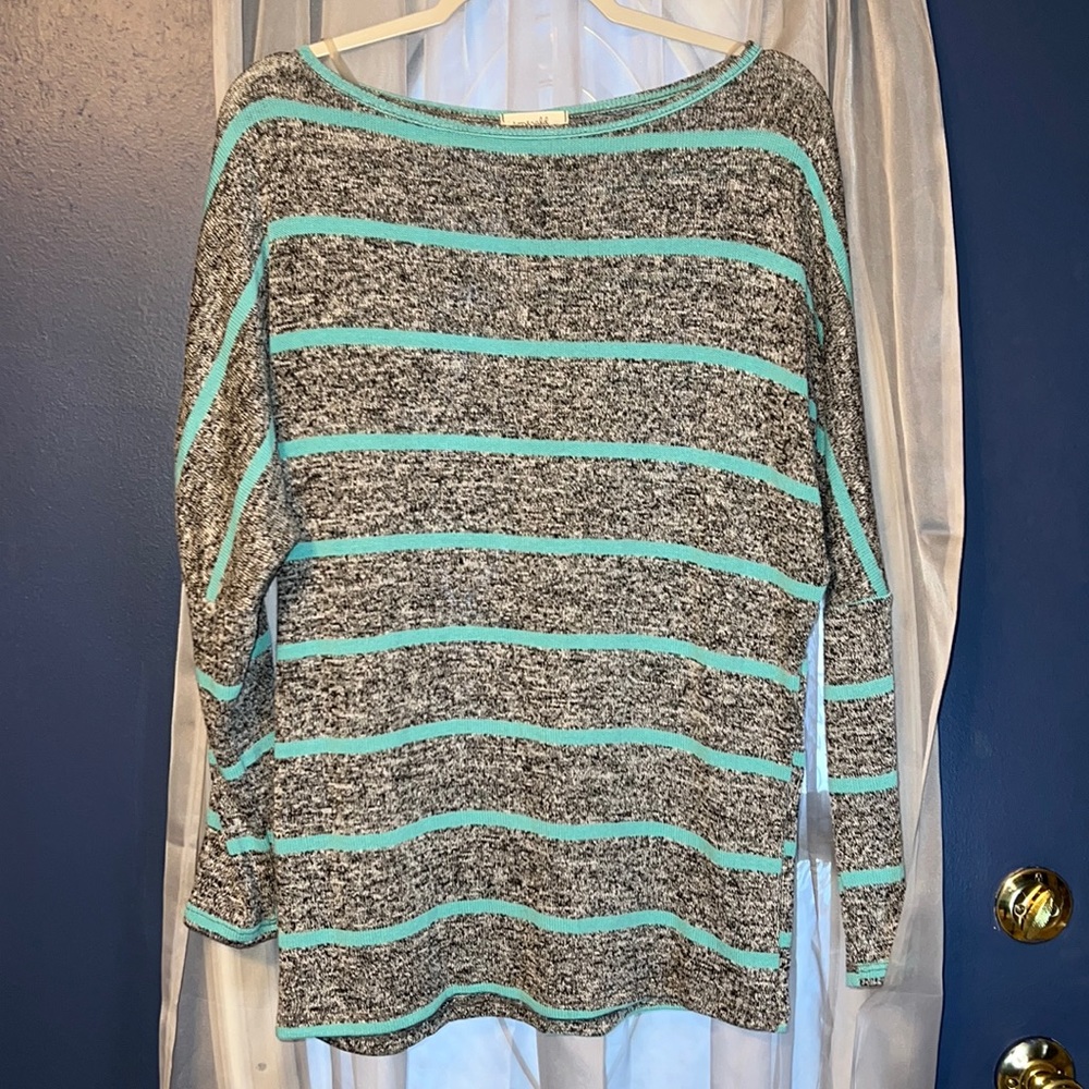 Emerald USA Teal and Heather Black Sweater